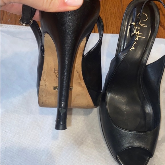 Cole Hann slingback platform peep toe heels - Picture 3 of 6